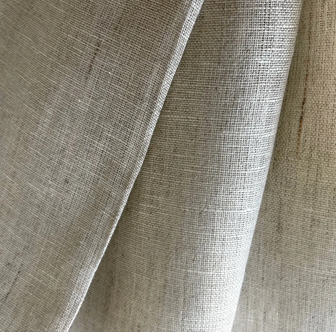 120" Wide Semi-Sheer Oatmeal Linen Scrim (Made in Lithuania)