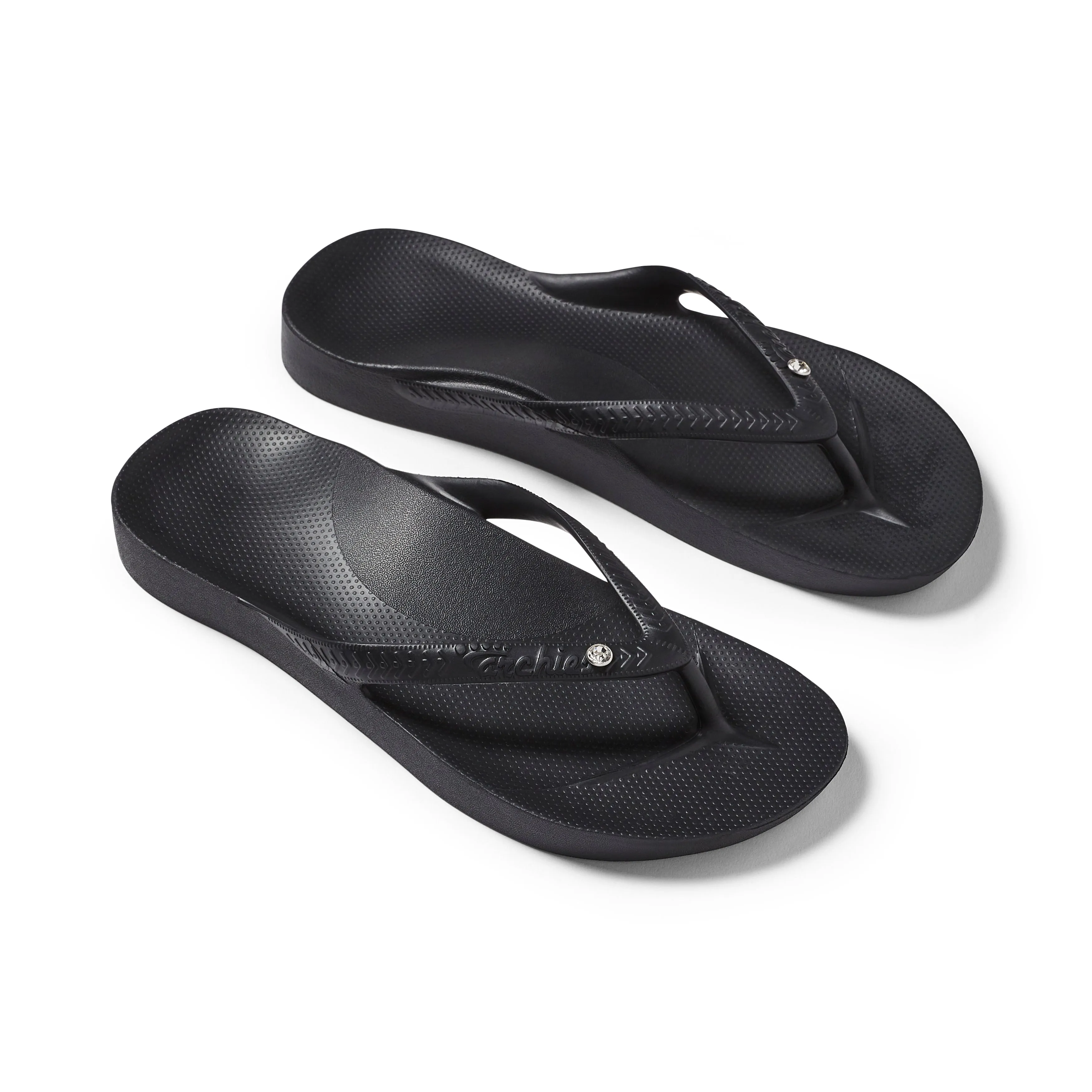 Arch Support Flip Flops - Classic - Crystal Black