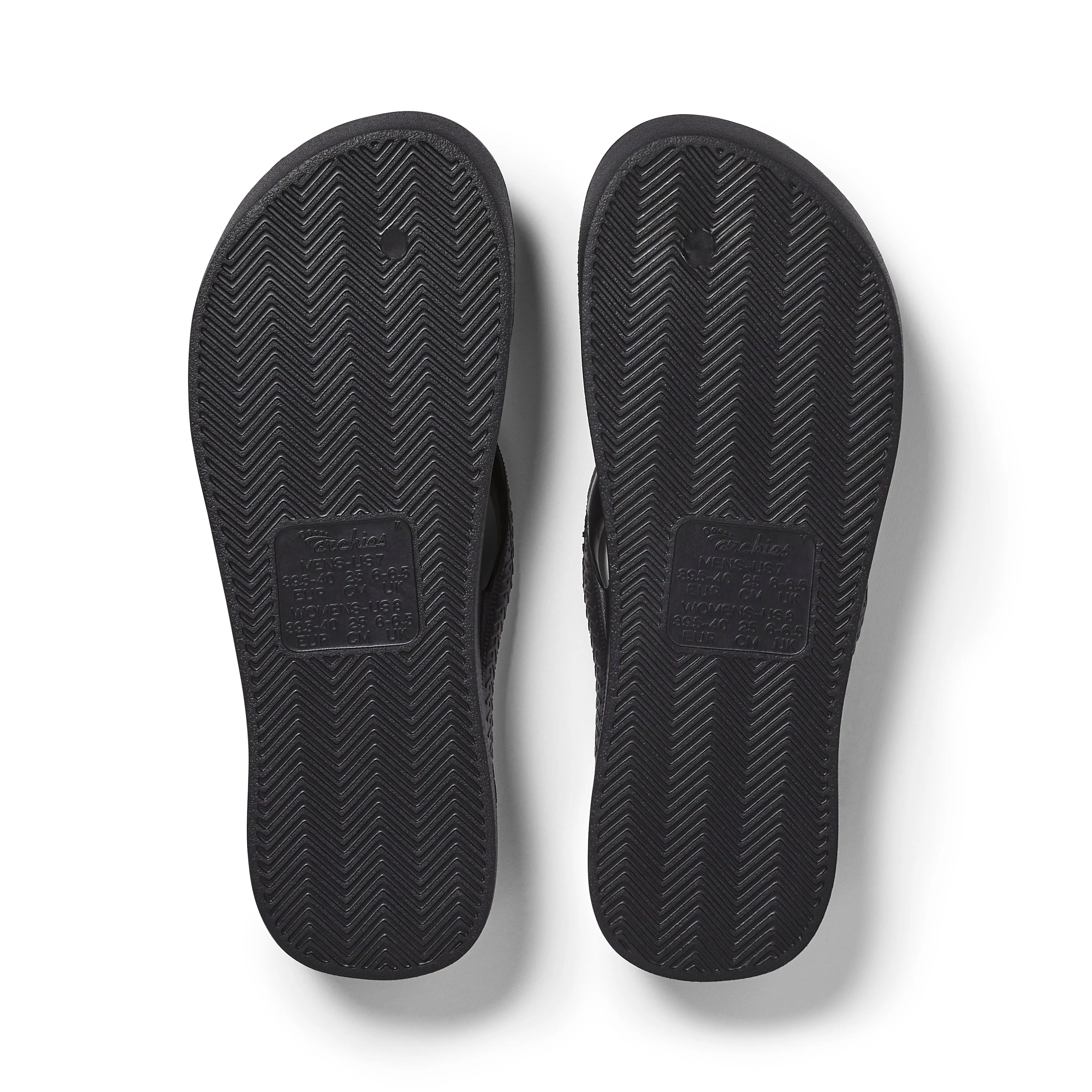 Arch Support Flip Flops - Classic - Crystal Black