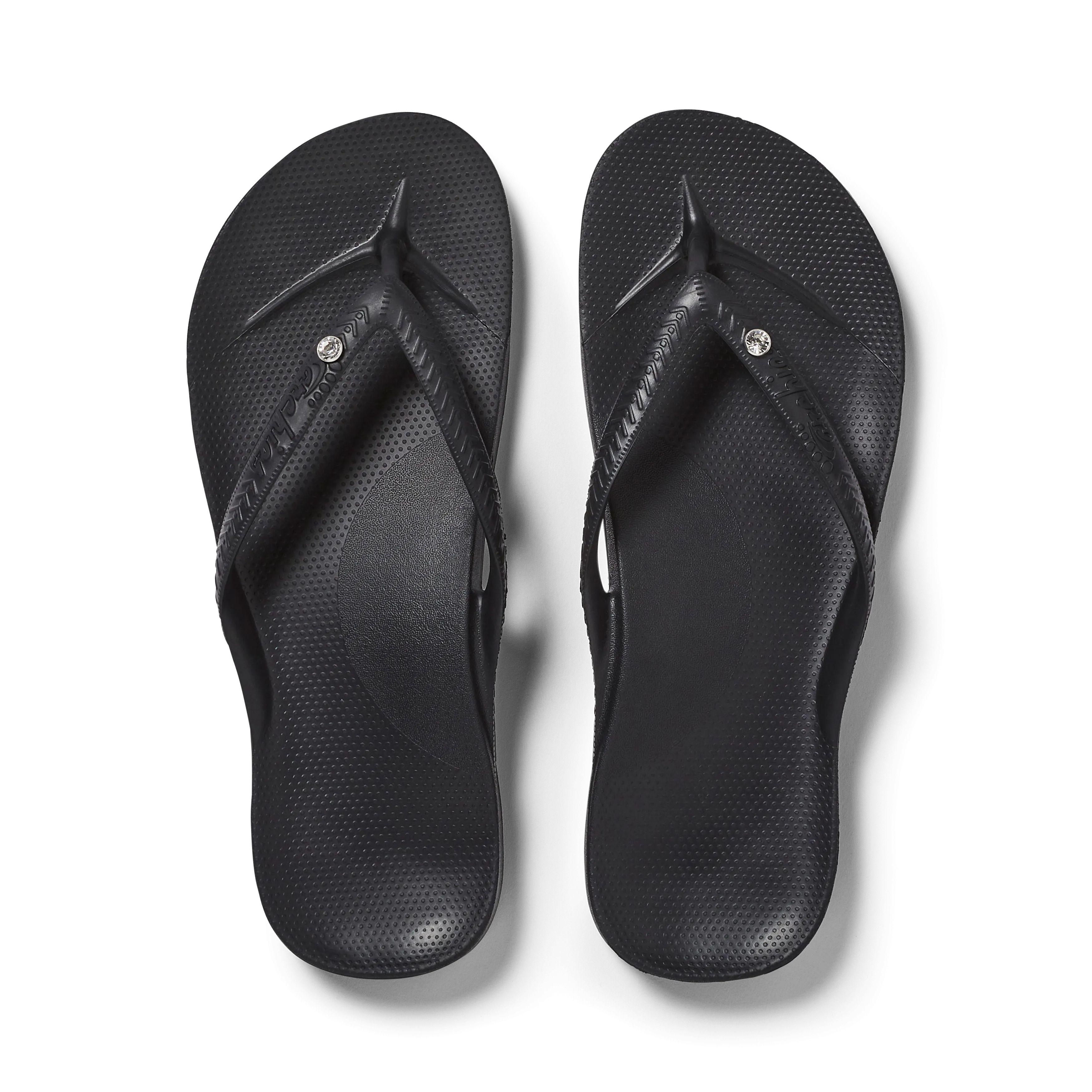 Arch Support Flip Flops - Classic - Crystal Black