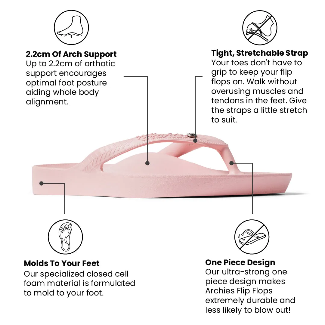 Arch Support Flip Flops - Classic - Crystal Pink