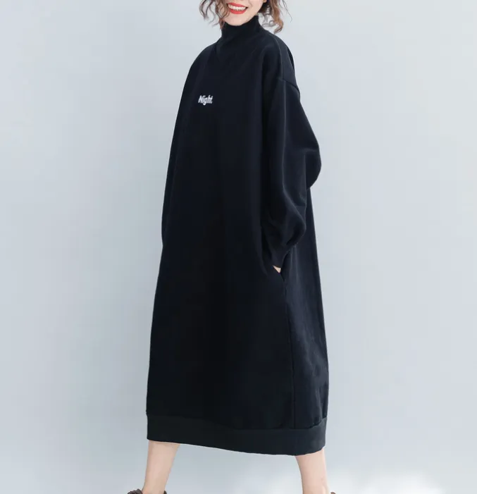 Autumn Fleece Dresses Loose Fall Dresses Casual Women Dresses ZRL97213