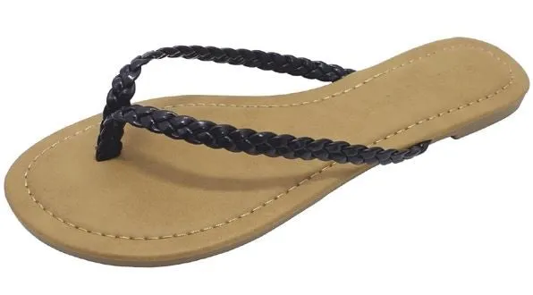 Black Braid Comfy Sandals/FlipFlops