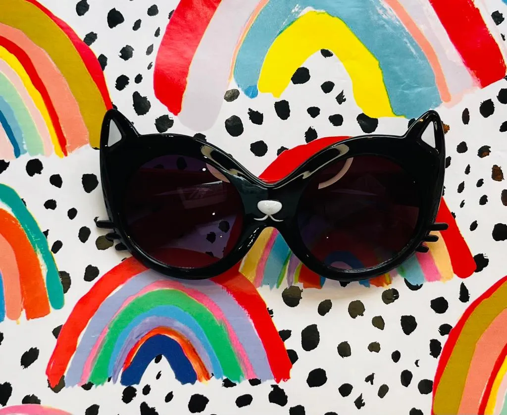 Black Cat Retro Kids Sunglasses