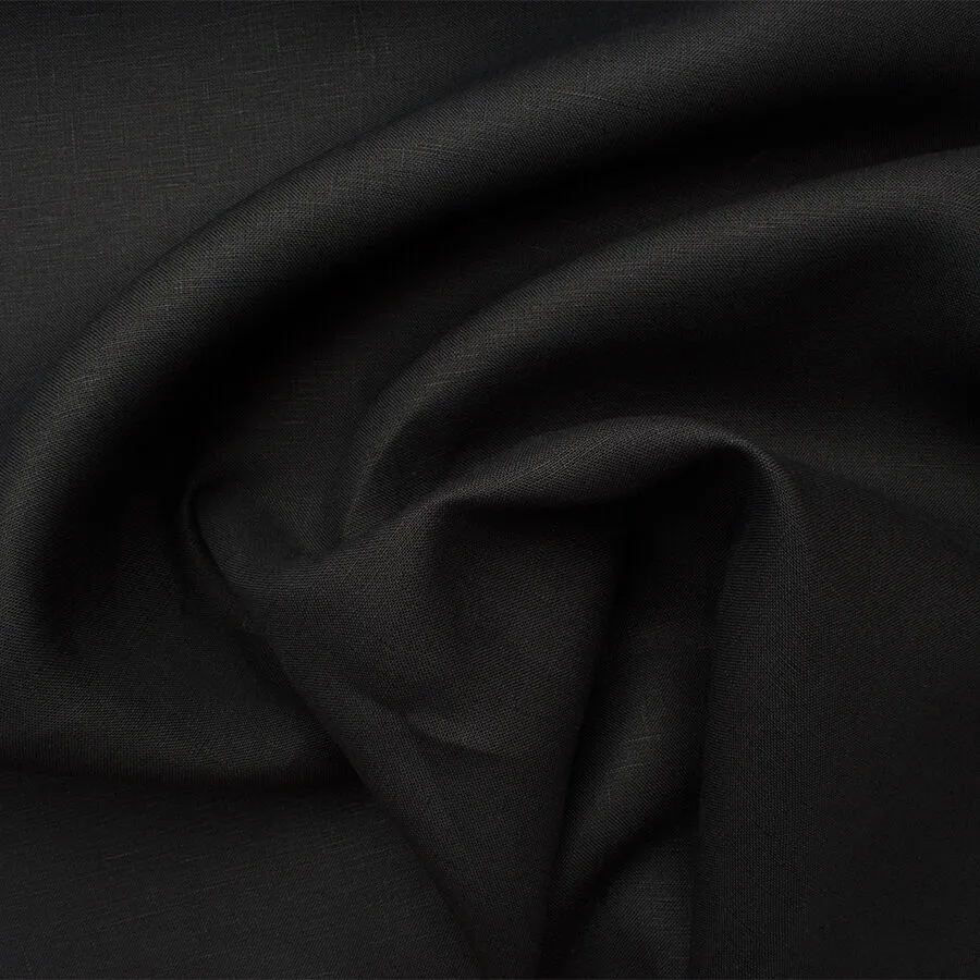 Black Heavy Weight Pure Linen