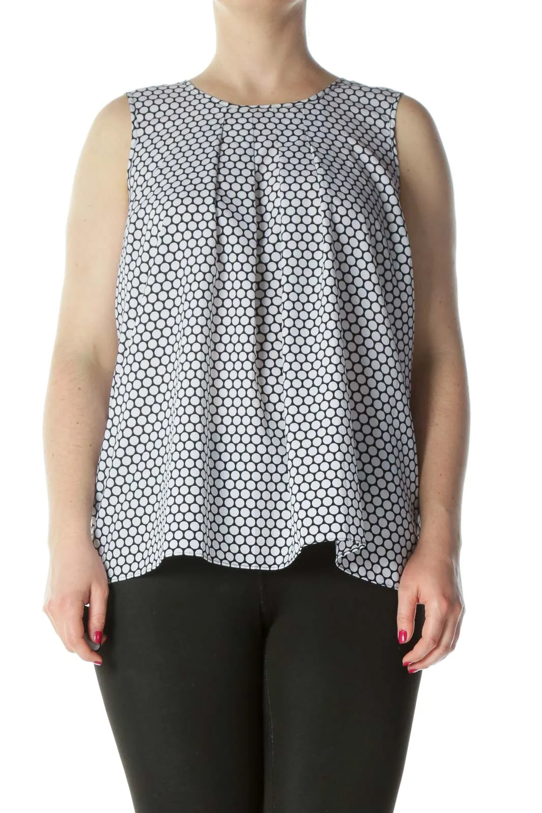 Black White Geo Pattern Tank Top