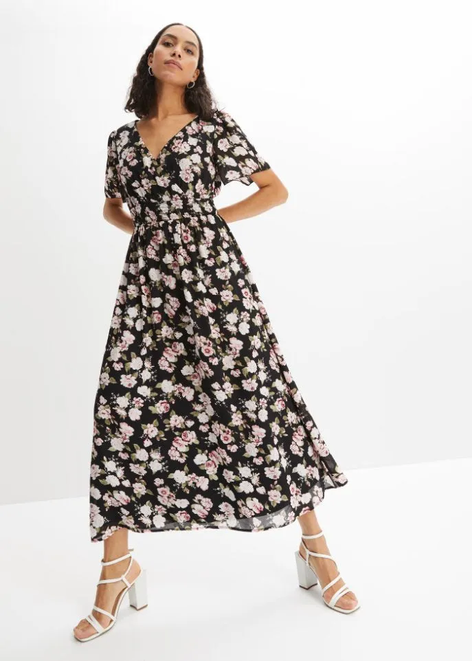 Bodyflirt Floral Maxi Dress, Black