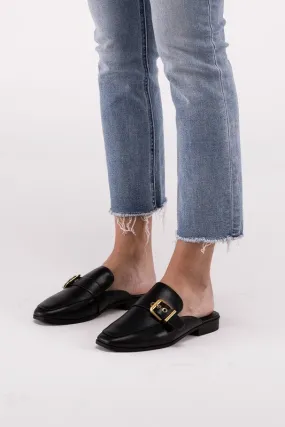 Buckle Backless Slides Loafer Shoes