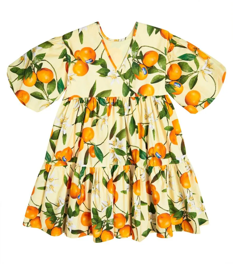 Casta Floral Molo Dress, Orange