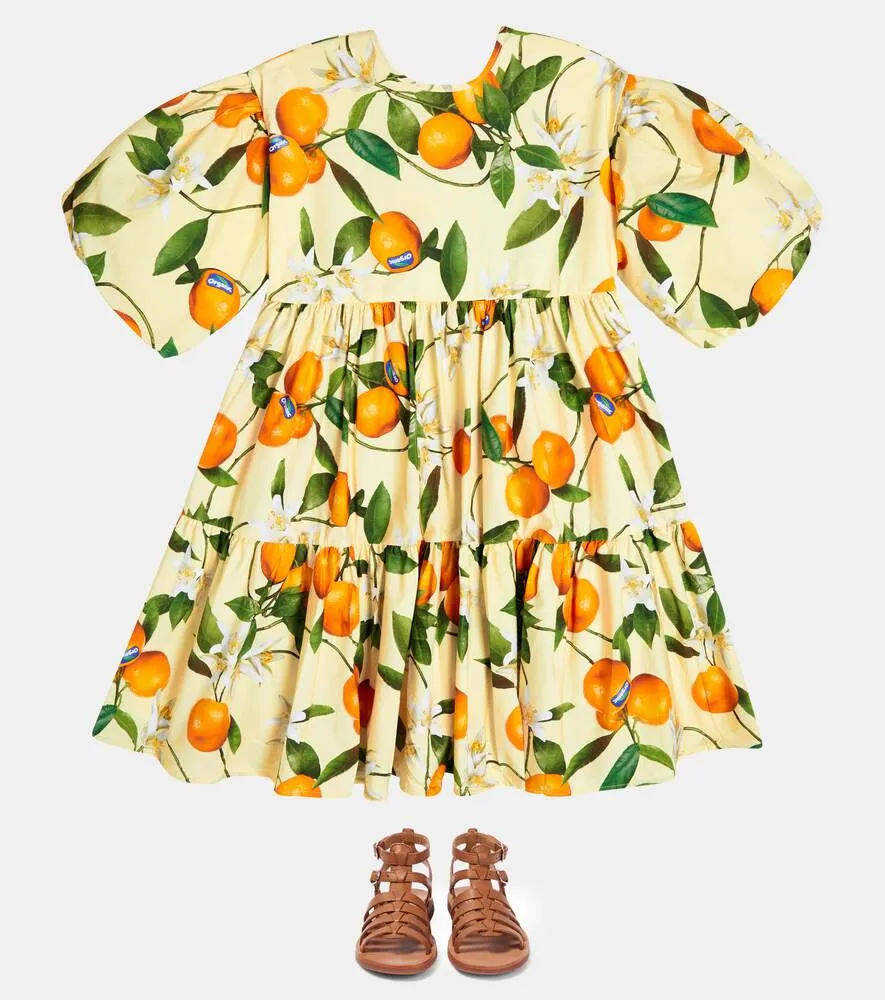 Casta Floral Molo Dress, Orange