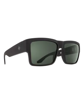 Cyrus Polarised Sunglasses in Soft Matte Black & HD Plus Grey Green