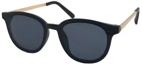 Fantas-Eyes Womens Juliet Round Non-Polarized Sunglasses - Black