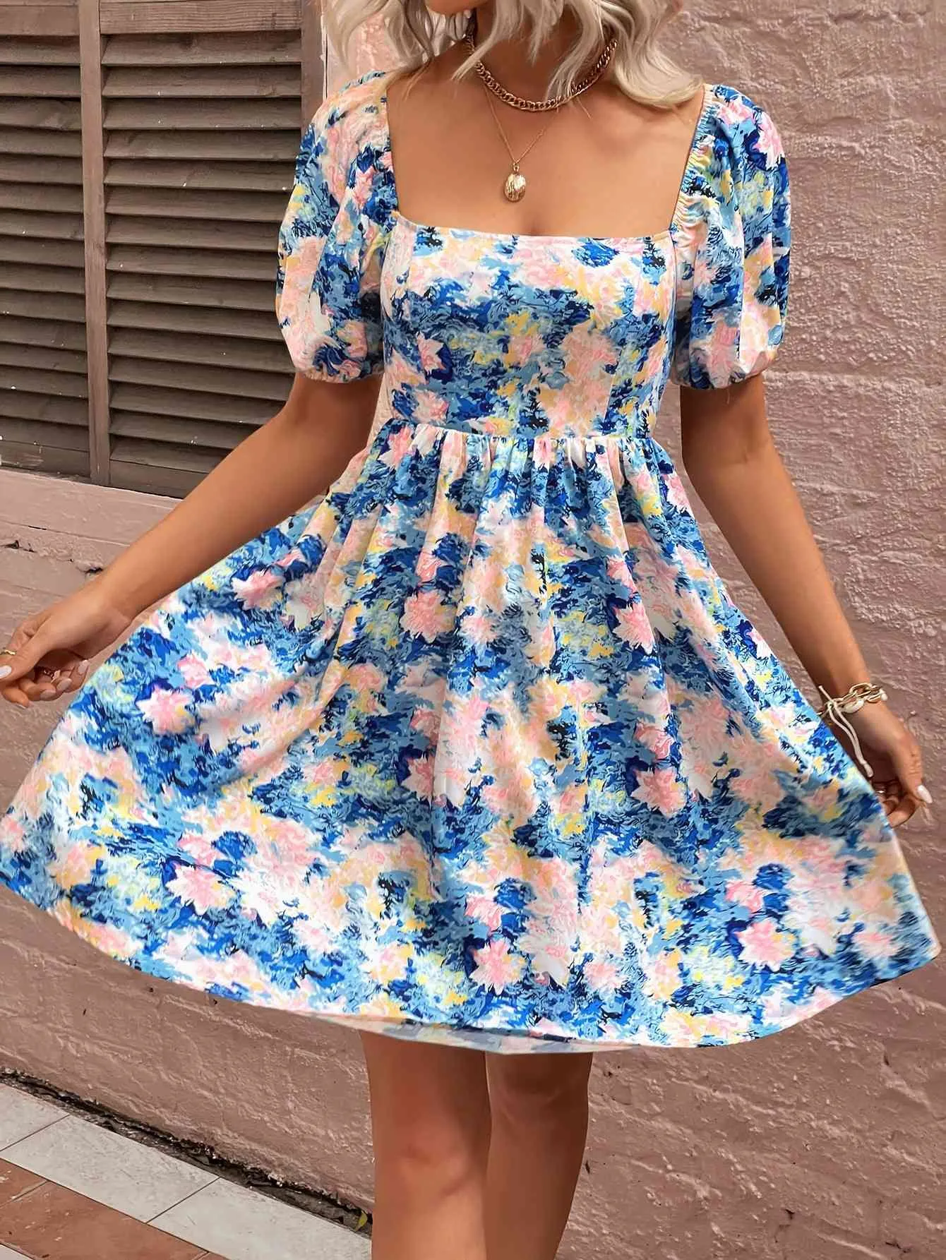 Floral Puff Sleeve Sundress