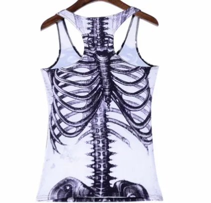 Funny Women's Tank Top With A Picture Of The Skeleton