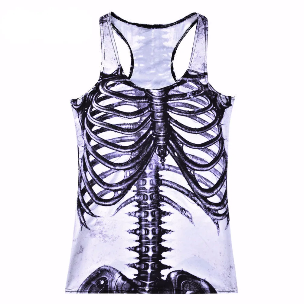 Funny Women's Tank Top With A Picture Of The Skeleton