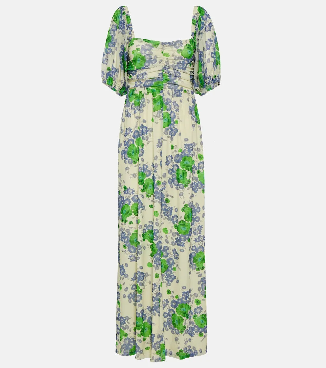 GANNI Floral Print Mesh Maxi Dress, Multicolor