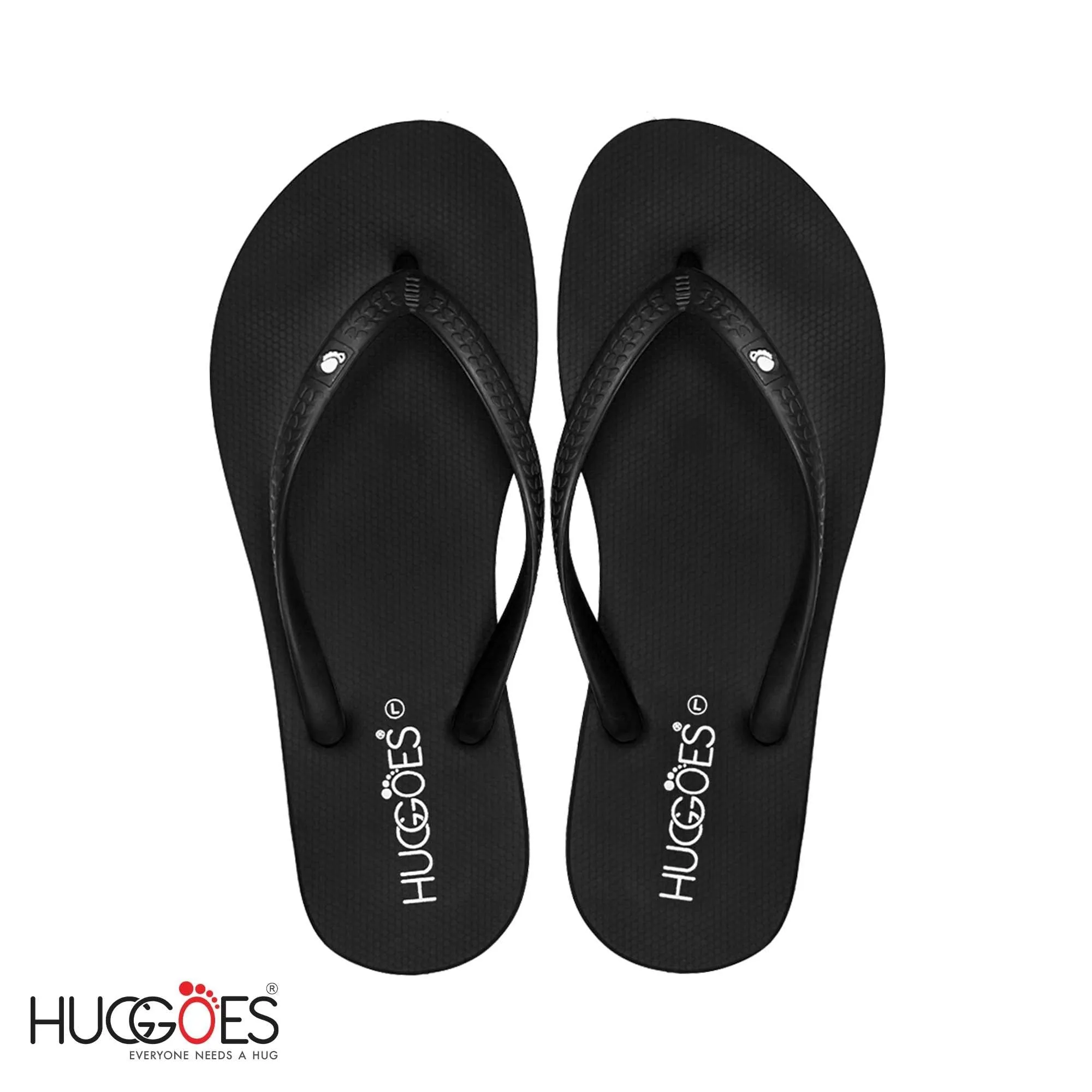 Huggoes by Aerothotic - Ebony Women Flip Flops Slippers - Original Thailand Imported - (BK1)