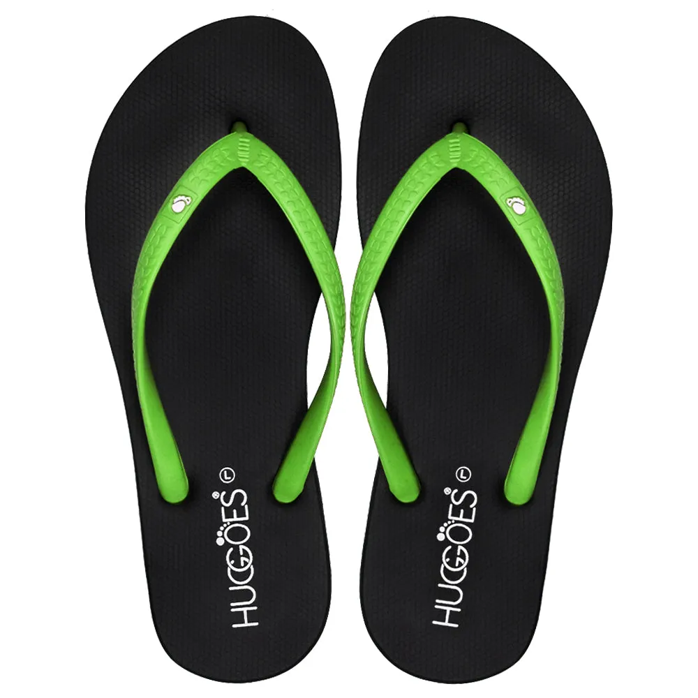 Huggoes by Aerothotic - Ebony Women Flip Flops Slippers - Original Thailand Imported - (BK1)