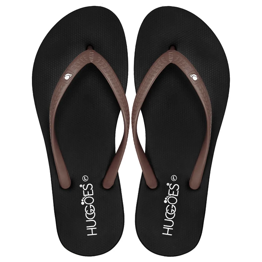 Huggoes by Aerothotic - Ebony Women Flip Flops Slippers - Original Thailand Imported - (BK1)