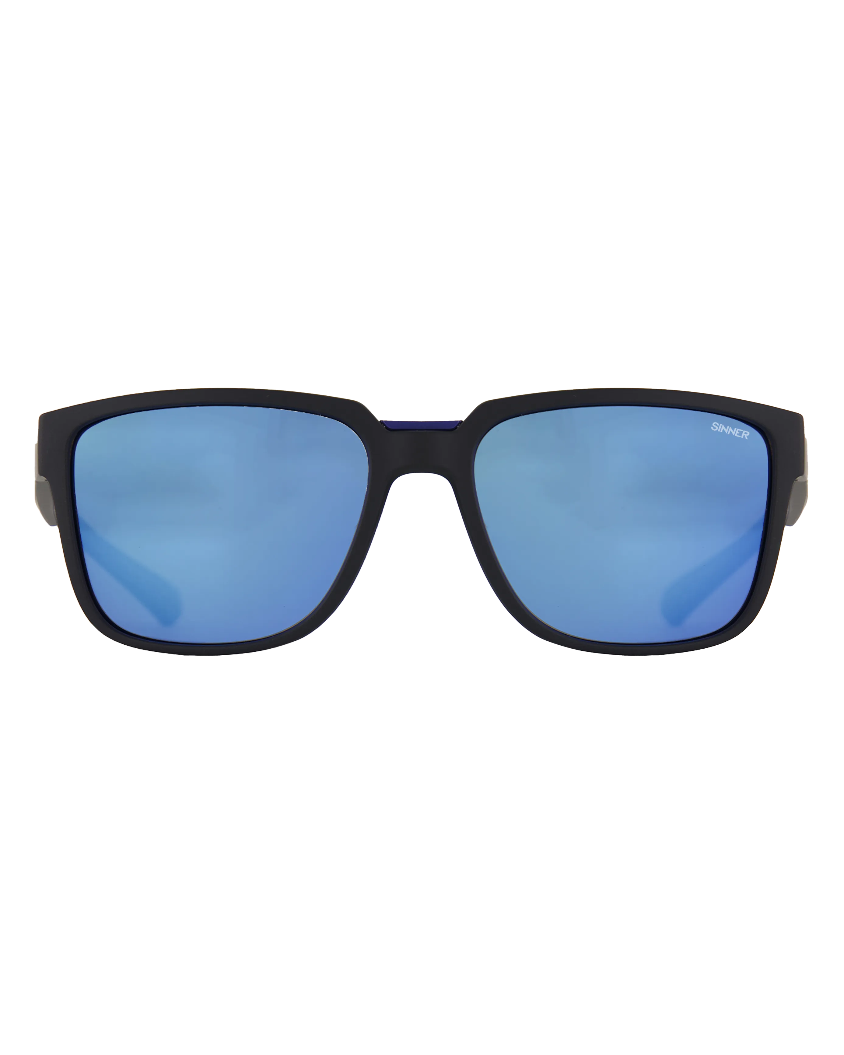 Knoll Polarised Sunglasses in Matte Black & Blue Oil