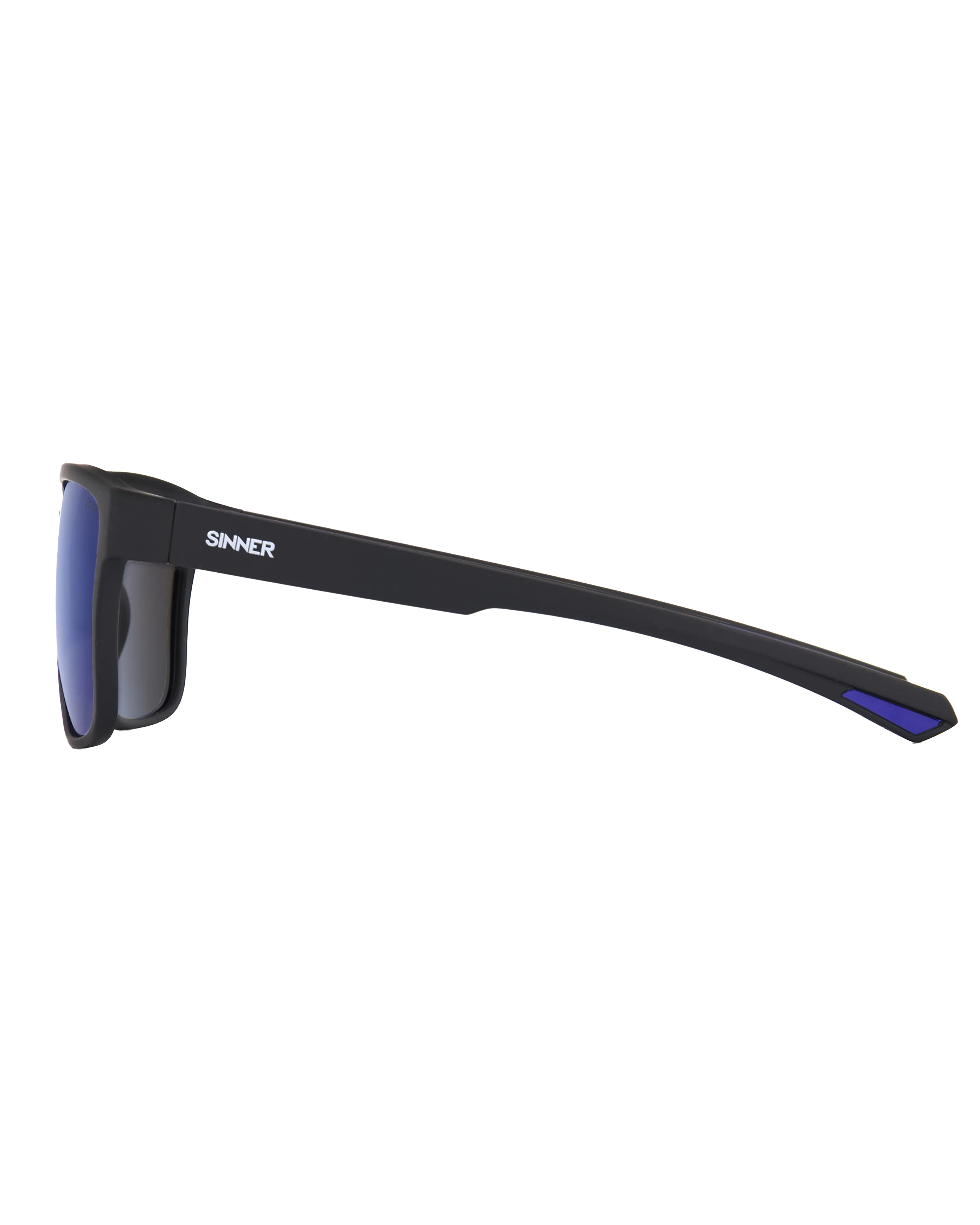 Knoll Polarised Sunglasses in Matte Black & Blue Oil