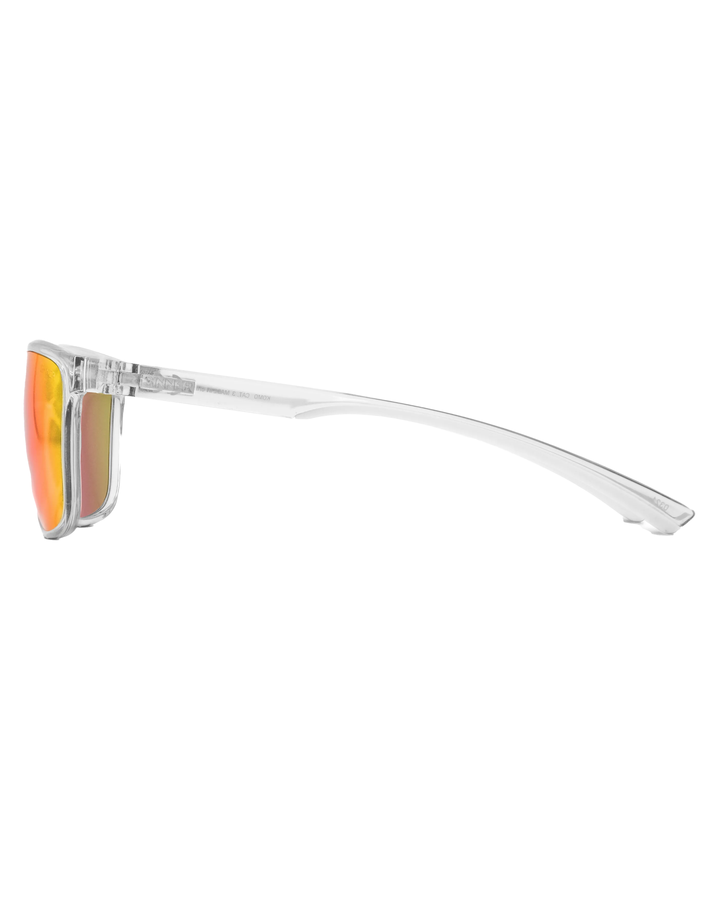 Komo Sunglasses in Matte Cry Clear & Orange Oil