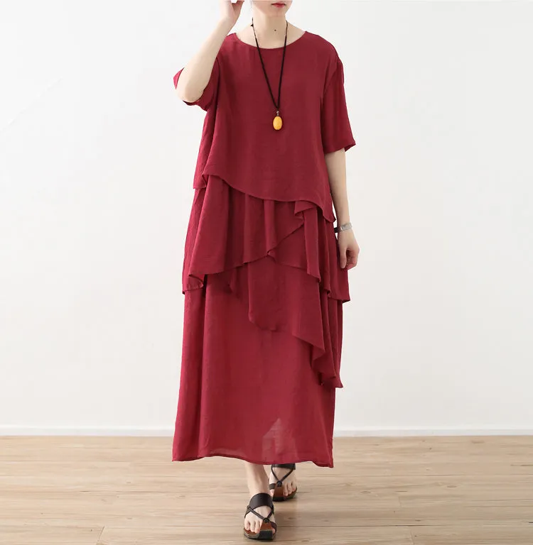 Layered casual summer Women Dresses long women dresses AMT962329