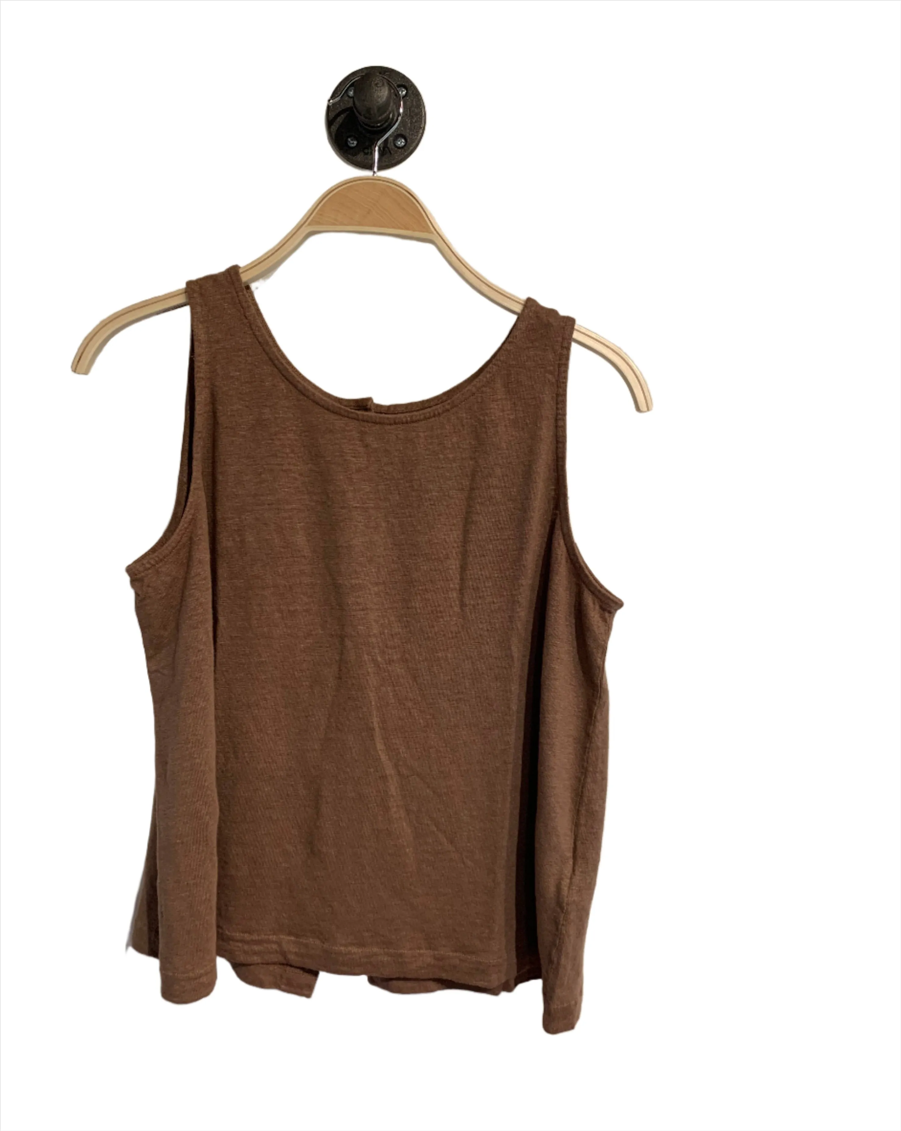 Linen Button Back Tank - Moccha