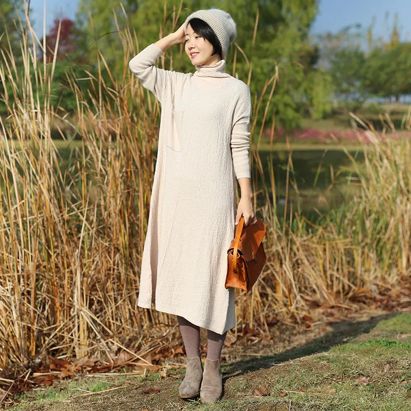 Linen Women Dresses Sleeves Autumn Winter Women Dresses WC961852