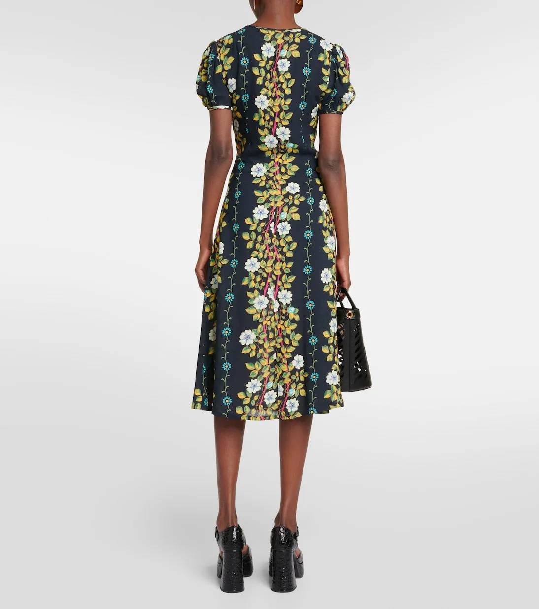 Midi dress with floral print Etro, multicolor