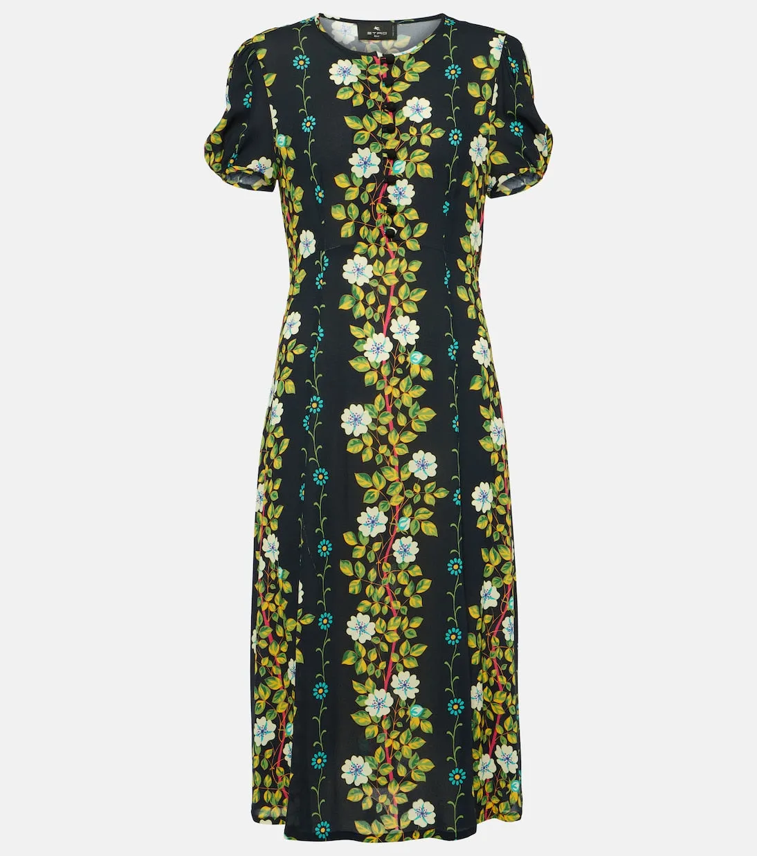 Midi dress with floral print Etro, multicolor