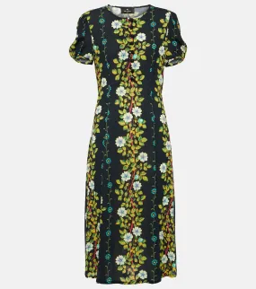 Midi dress with floral print Etro, multicolor