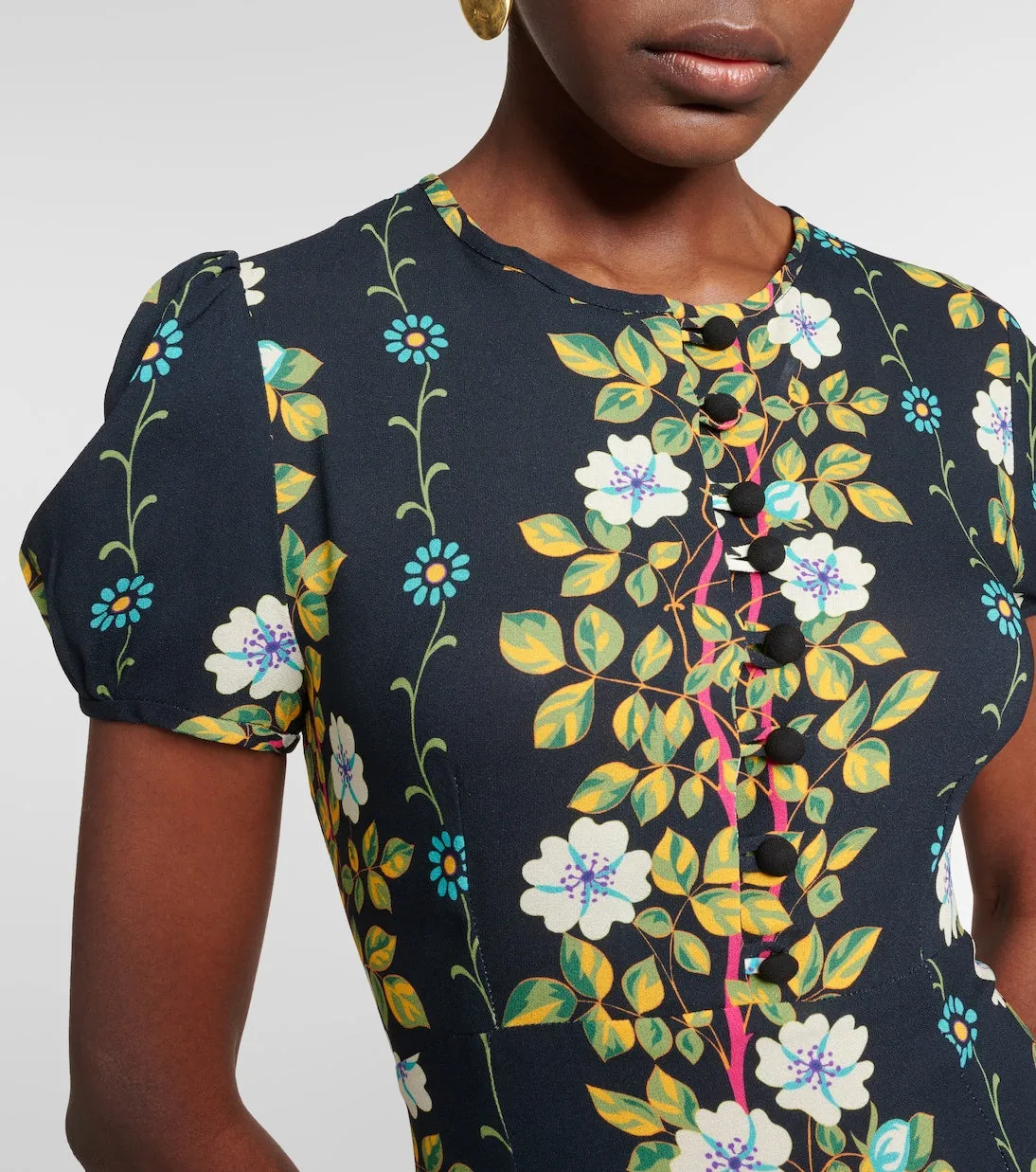 Midi dress with floral print Etro, multicolor