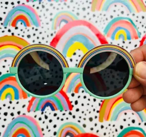 Mint Round Rainbow Retro Kids Sunglasses