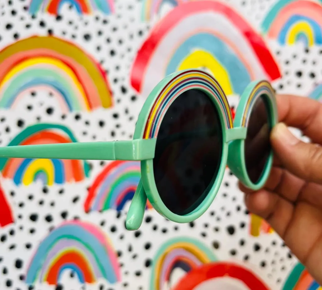 Mint Round Rainbow Retro Kids Sunglasses