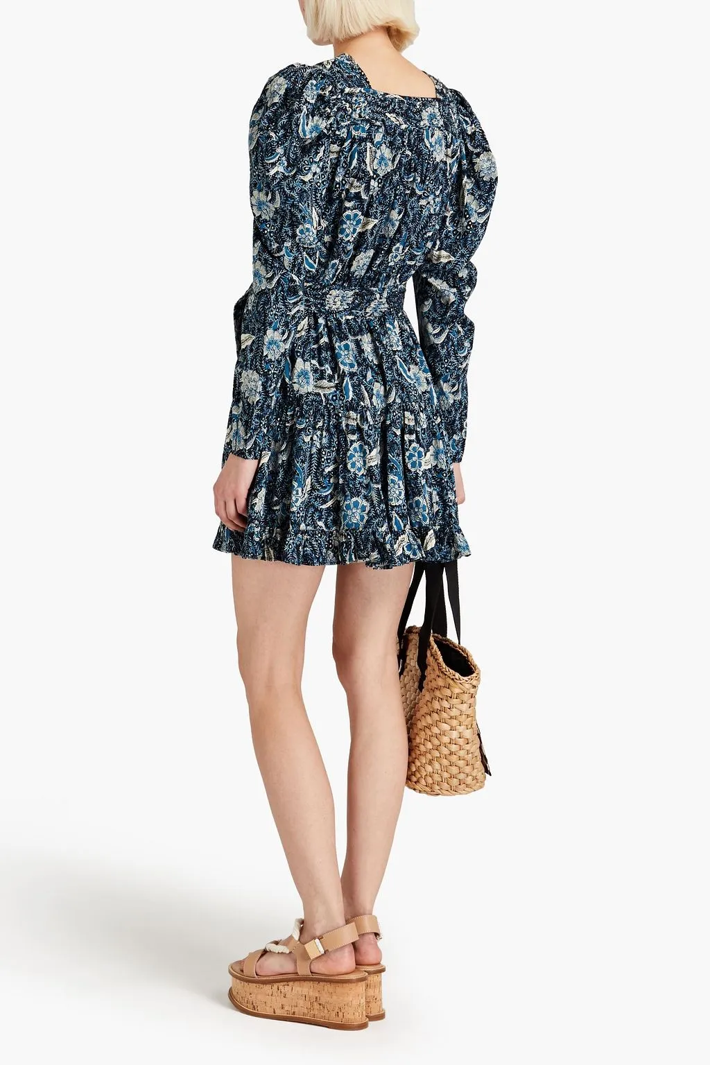 Nailah floral mini dress ULLA JOHNSON, navi