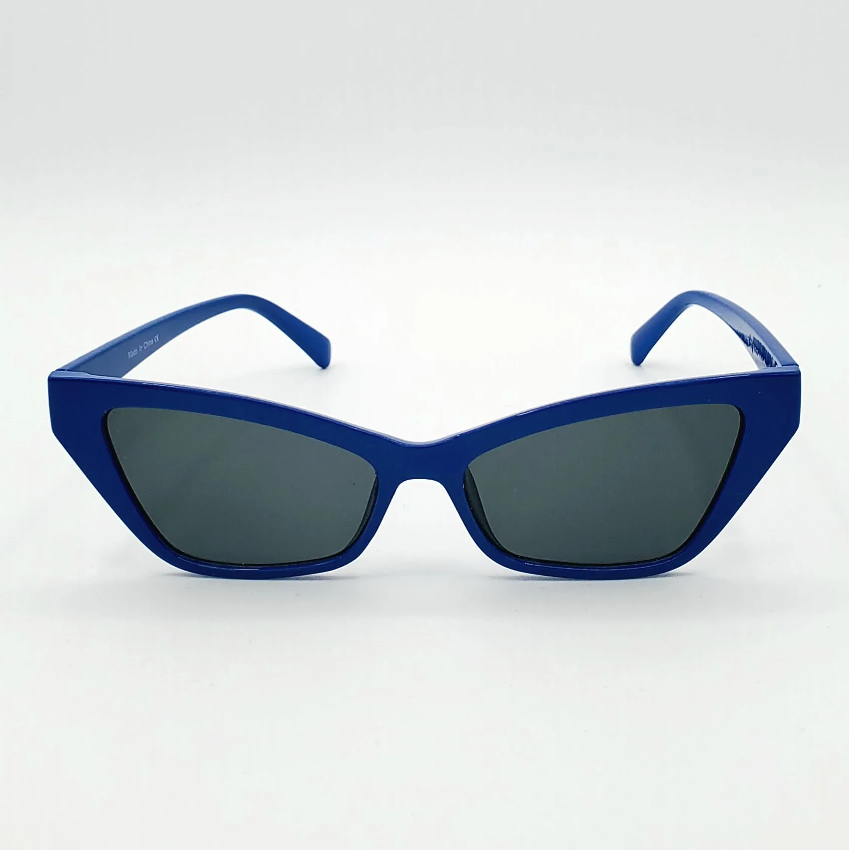 Narrow Angled Cat Eye Sunglasses - Blue