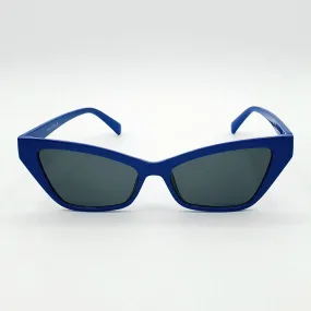 Narrow Angled Cat Eye Sunglasses - Blue