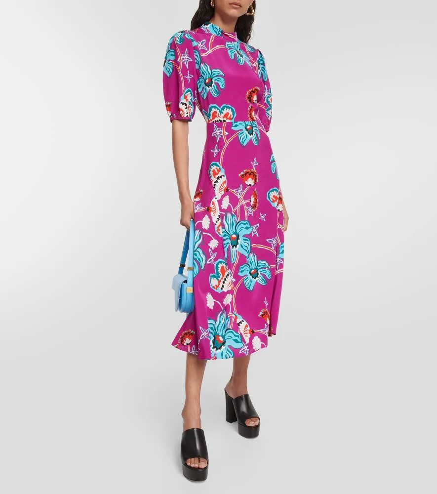 Nella midi dress with floral print DIANE VON FURSTENBERG, multicolor