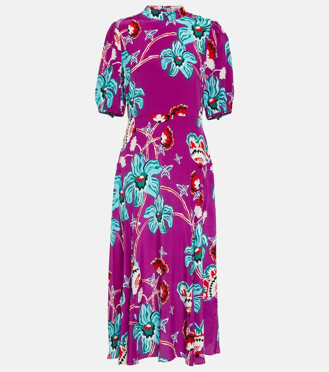 Nella midi dress with floral print DIANE VON FURSTENBERG, multicolor