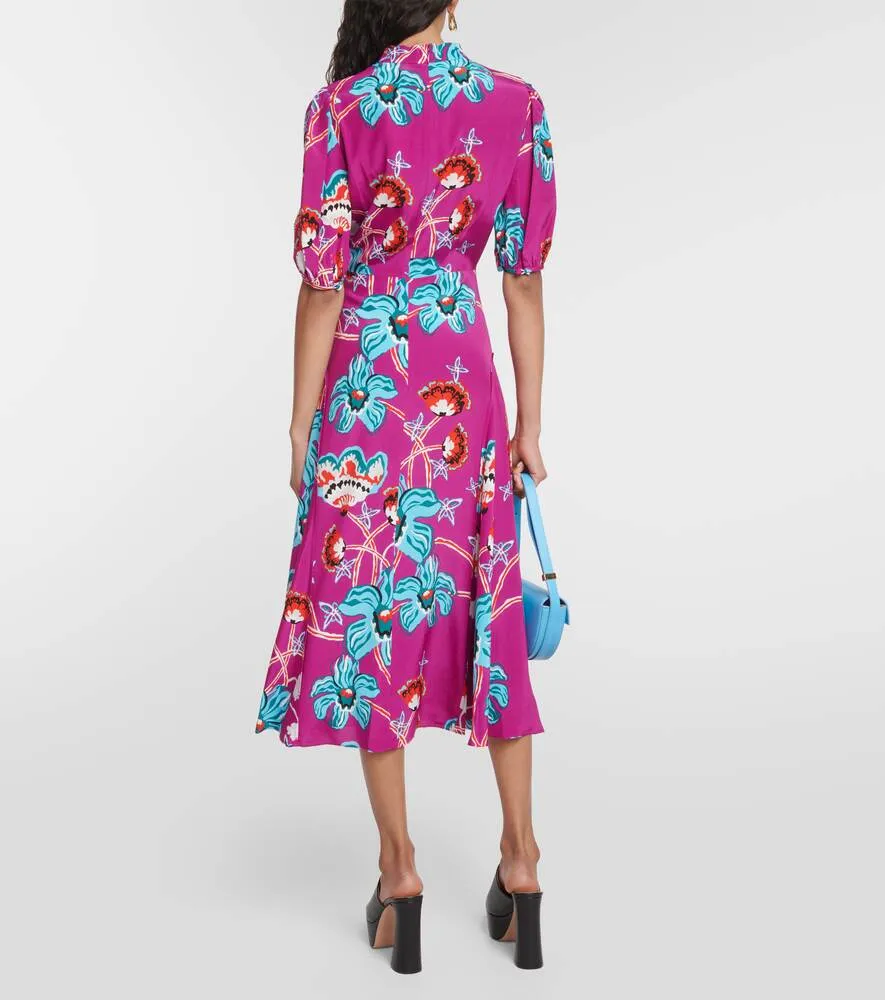 Nella midi dress with floral print DIANE VON FURSTENBERG, multicolor