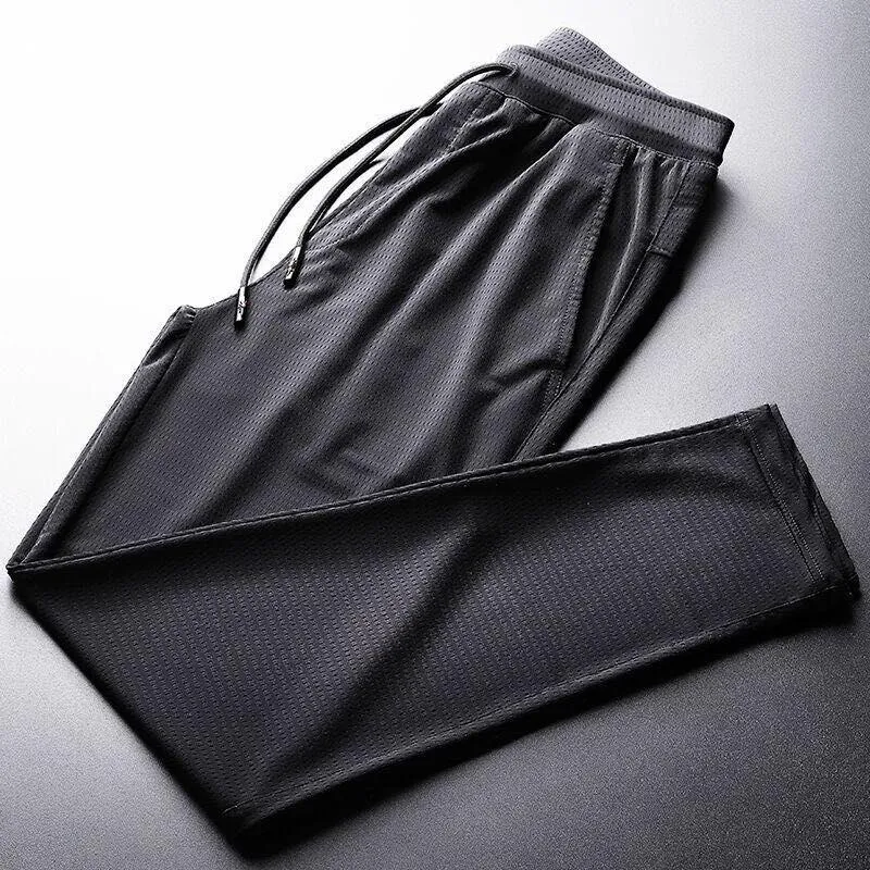 Pants Men Korean Trendy Loose Wide Leg Straight All-Matching Casual Thin Summer Silk Length Pants