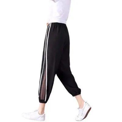 Plus Size Wide Leg Pants Women Thin Loose Lantern Wide Leg Casual Ankle-Length Pants