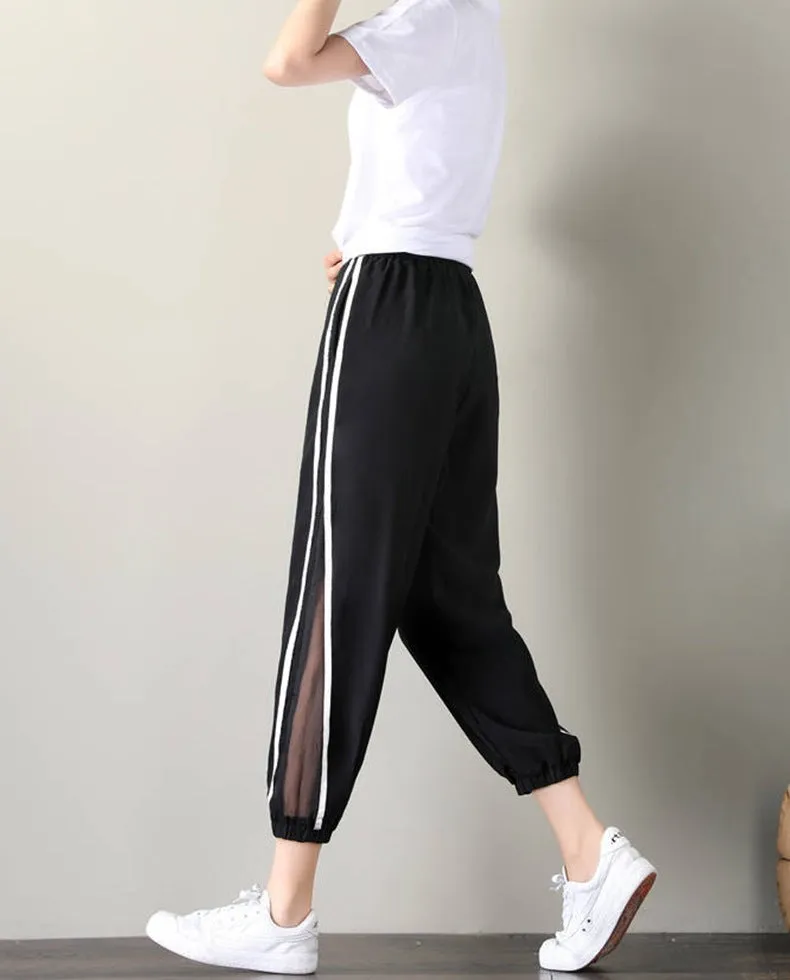 Plus Size Wide Leg Pants Women Thin Loose Lantern Wide Leg Casual Ankle-Length Pants