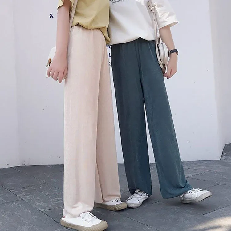 Popular Wide Leg Pants Women Korean Drape Casual Floor Length Home Plus Size Pants