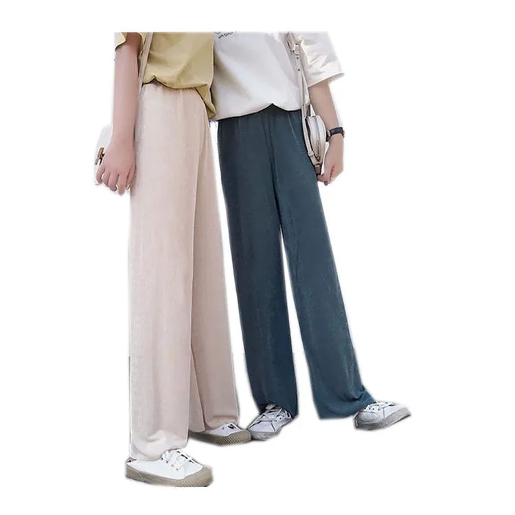 Popular Wide Leg Pants Women Korean Drape Casual Floor Length Home Plus Size Pants