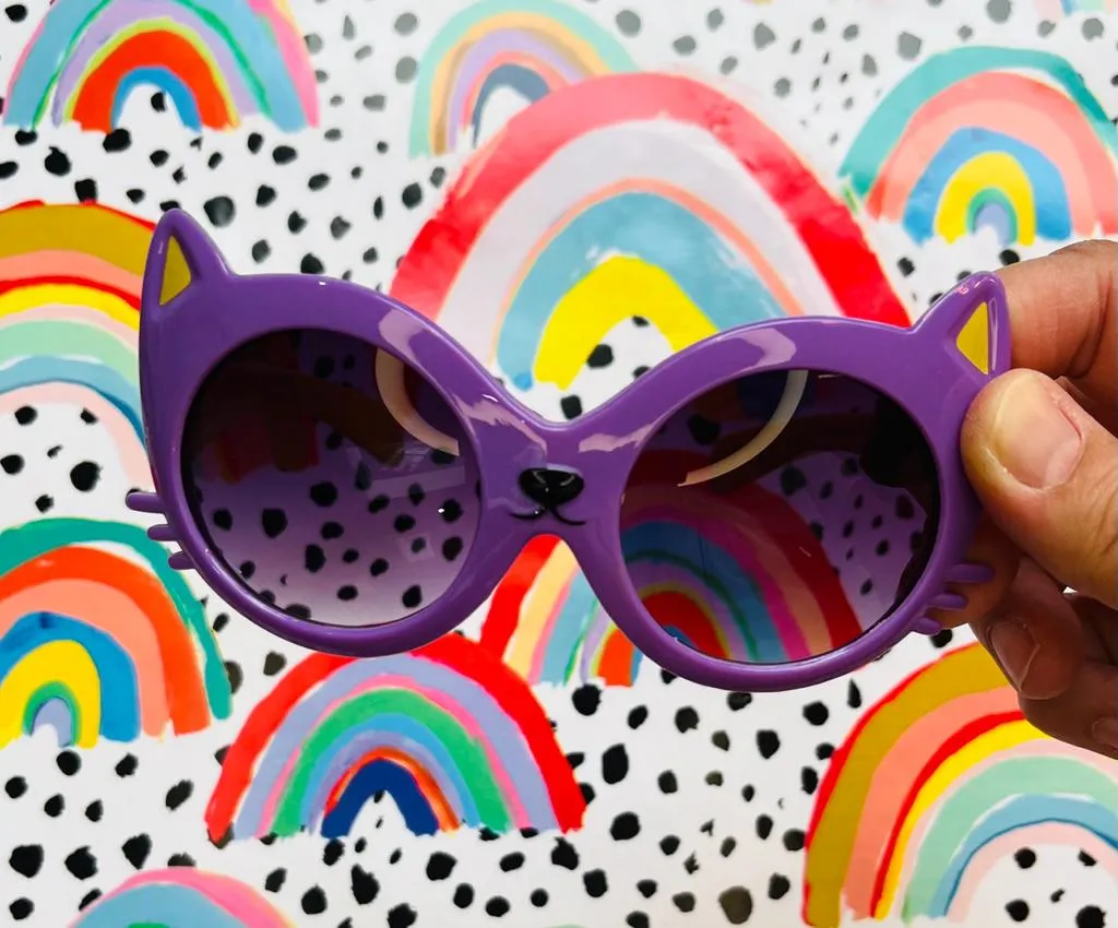 Purple Cat Retro Kids Sunglasses