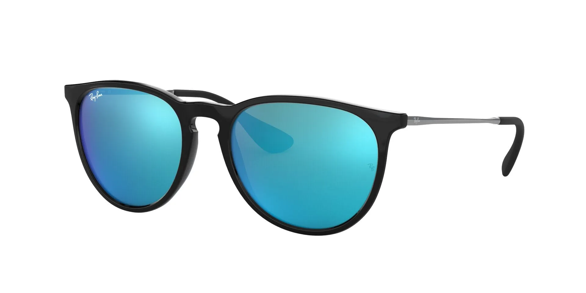 RAY-BAN Erika Color Mix Black/Gunmetal - Blue Mirror Sunglasses