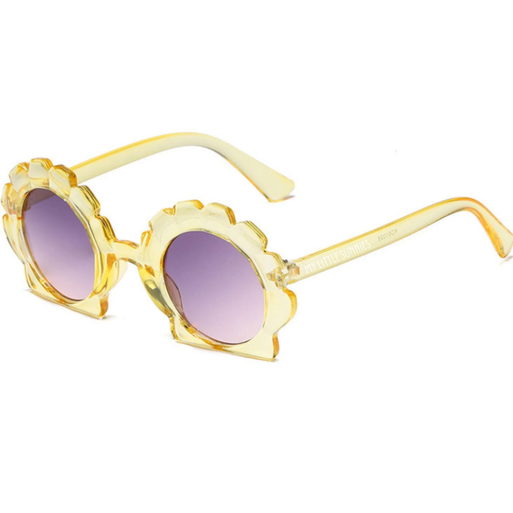 Round Seashell Sunglasses - Lemon Yellow