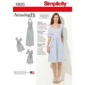 Simplicity Sewing Pattern 1800 Misses' & Plus Size Amazing Fit Dresses